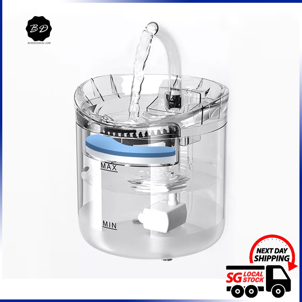 ?[SG] Pet Water Drinking Fountain Bowl with Filter Carbon/ Dog Cat Puppy Kitten Water Drinking Bowl/ Pet Water Dispenser