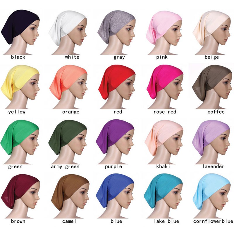 Muslim scarf Inner Mercerized cotton cap (20 Colour) Ready stock