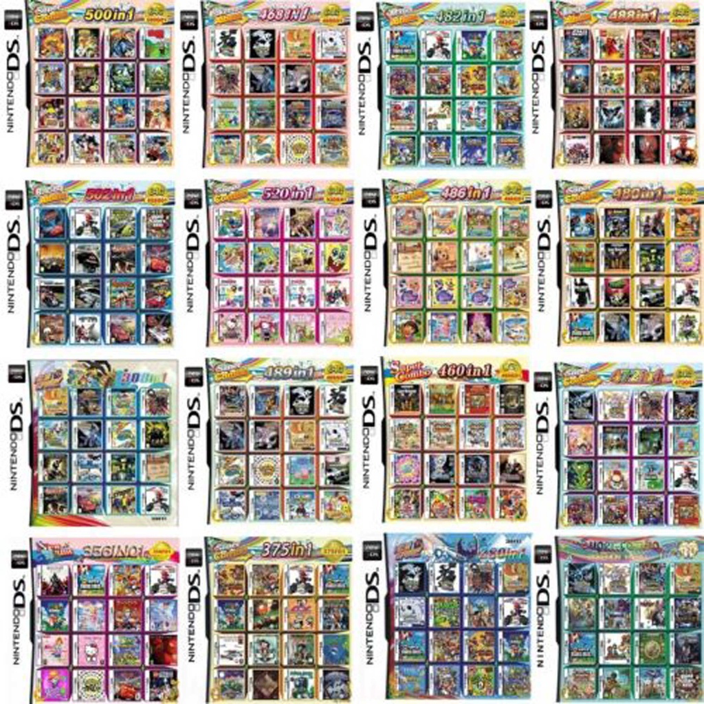 Nintendo DS 3DS 2DS NDSI NDSL NDS Lite Pokemon Consoles 23/208/468/482/486/488/500/502/520 In 1 Game Card Cartridge
