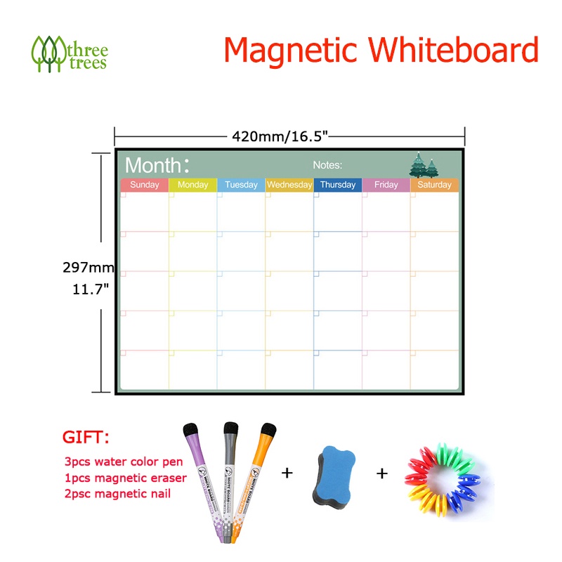 A3 Size Magnetic Weekly Monthly Planner Drawing Fridge White Board