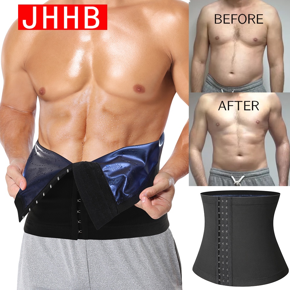 Men Body Shaper Waist Trainer Slimming Belts Compression Shapewear Workout Sauna Sweat Bands Fitness Fat Burner Trimmer