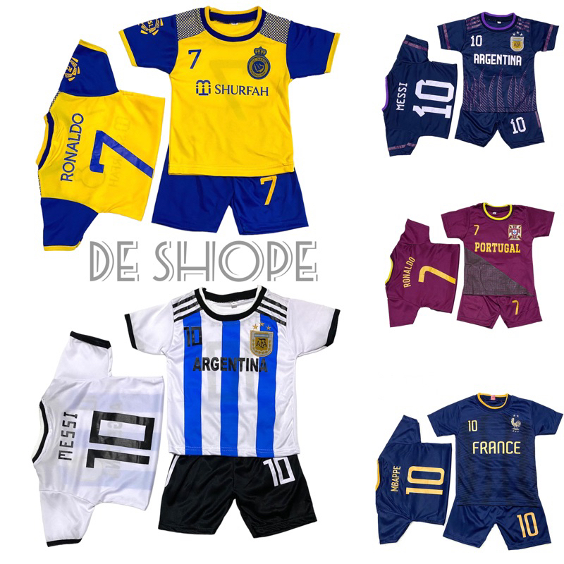 6M-12Y Hyget Football Club Design Jersey Top and Pants Set for Kids