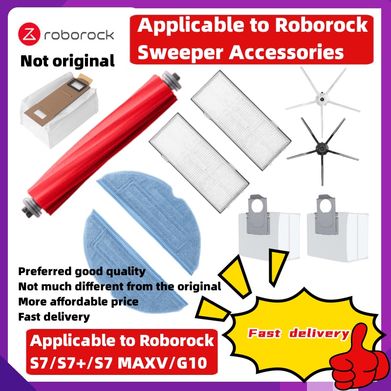 For Roborock S7 MaxV/S7/S7+/G10 Parts of Main Brush Side Brush Mop Cloth Hepa Filter Side Brush for Roborock Accessory