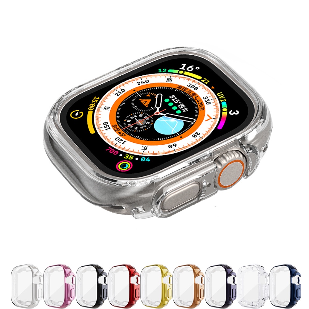 360 Full Soft Clear TPU Screen Protector Case For Apple Watch 8 Ultra 49mm IWatch 7 6 5 4 3 2 44 40 44 45 mm Transparent Cover