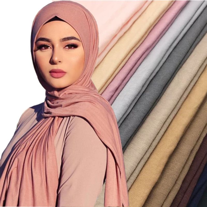 RAYA 2023 Shawl Cotton Jersey Premium (Shawl Malas )shawl pinless shawl ironless