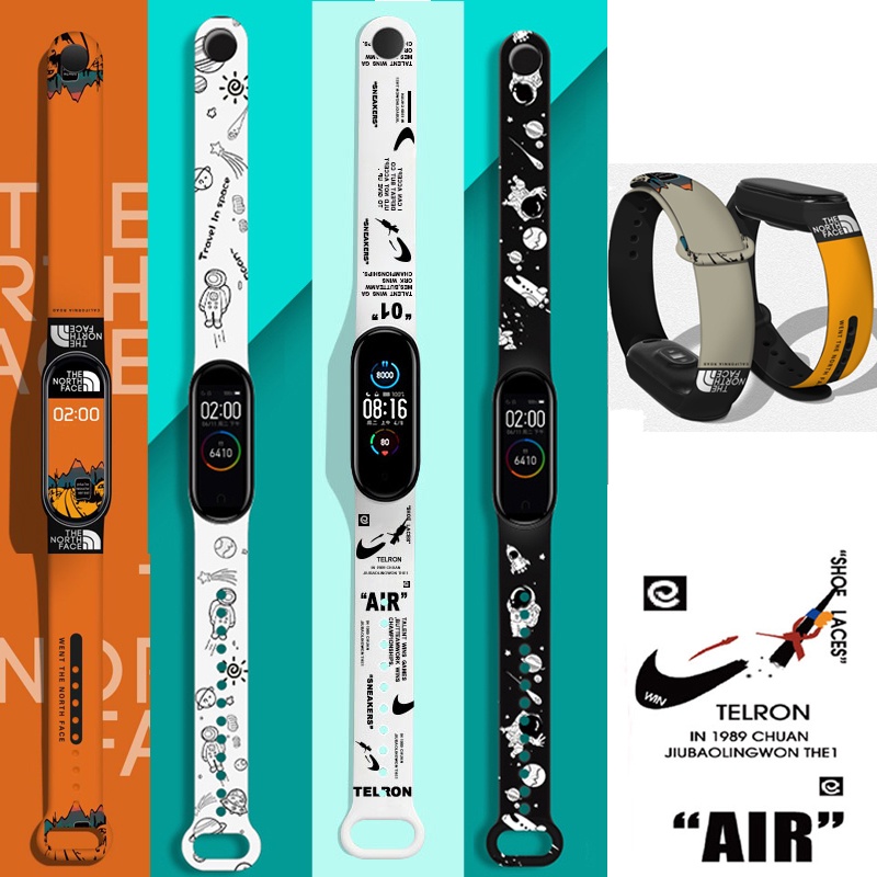 Xiaomi Miband 7 6 5 Cartoon silicone Band Strap For Mi band 7 6 5 4 3 Sports Replacement wristband fashion Bracelet