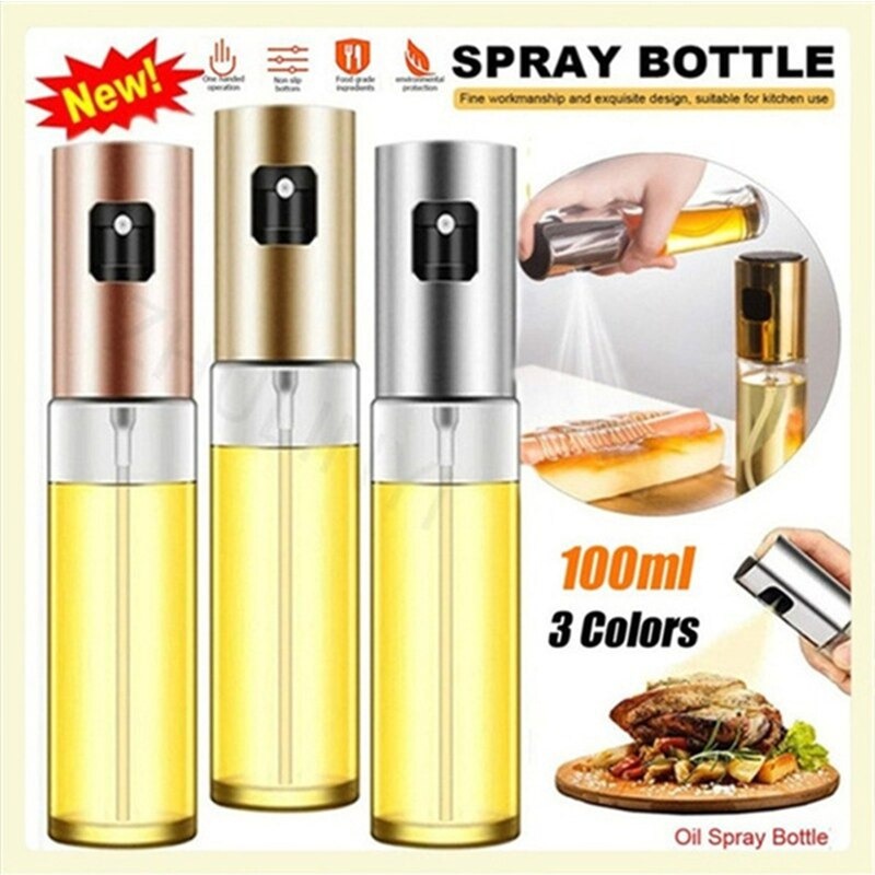 [Ready Stock] ]Oil Sprayer Glass Spray Bottle Glass for Air Fryer Frying Pan BBQ Bakeware 100ml