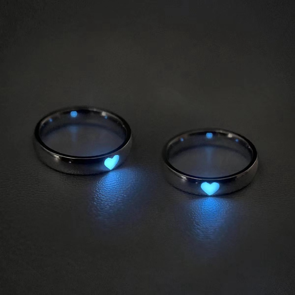 Korean Jewelry Alloy Heart Luminous Couple Ring