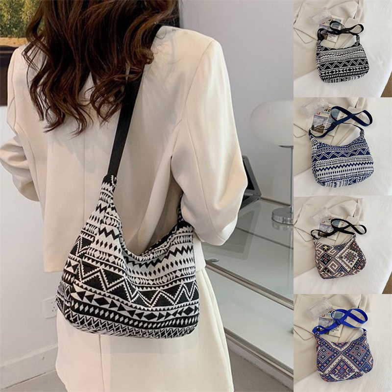 women's ethnic style cloth crossbody bag casual shoulder bag large-capacity canvas bag new trendy fashion commuter bag
