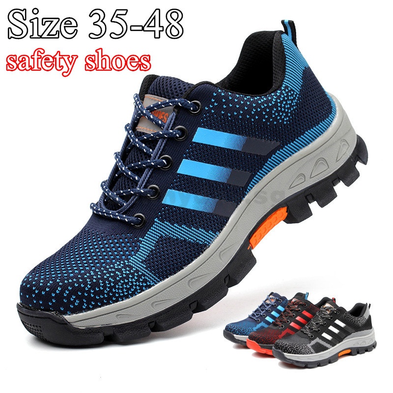 Plus size 35-48 men and women safety shoes anti-smashing anti-piercing breathable lightweight work shoes steel toe cap p