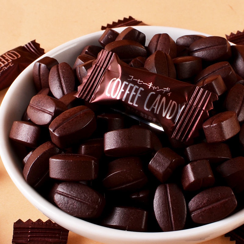 100 Pieces Extra Strong Instant Black Coffee Bean Candy Chewable Coffee Flavor Casual Snack