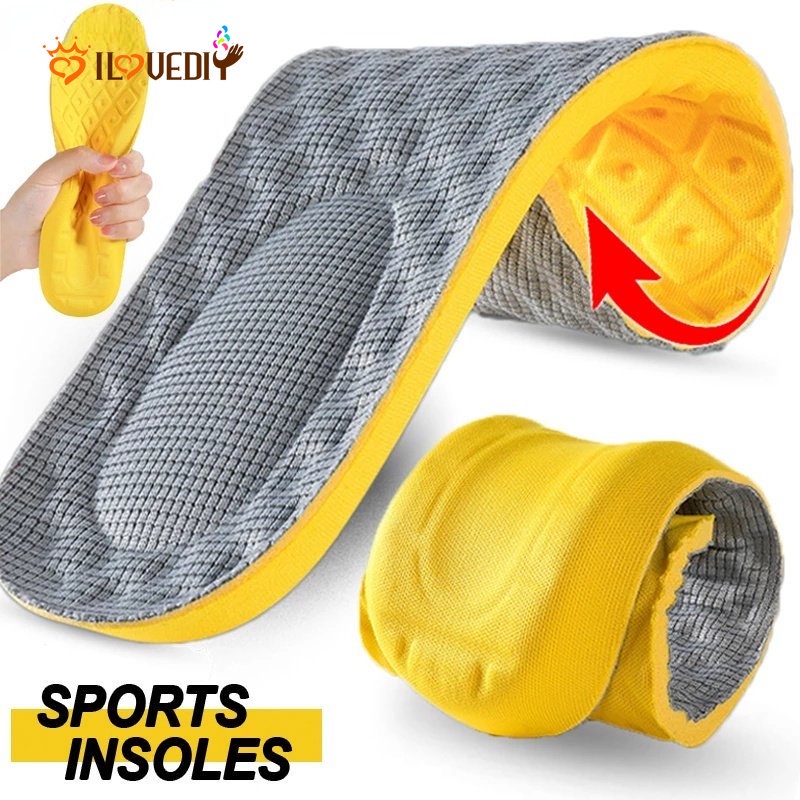 Unisex Soft Latex Memory Foam Insoles Running Sport Cushions Deodorant with Massage Function High Elastic Foot Care Pads Breathable Comfortable