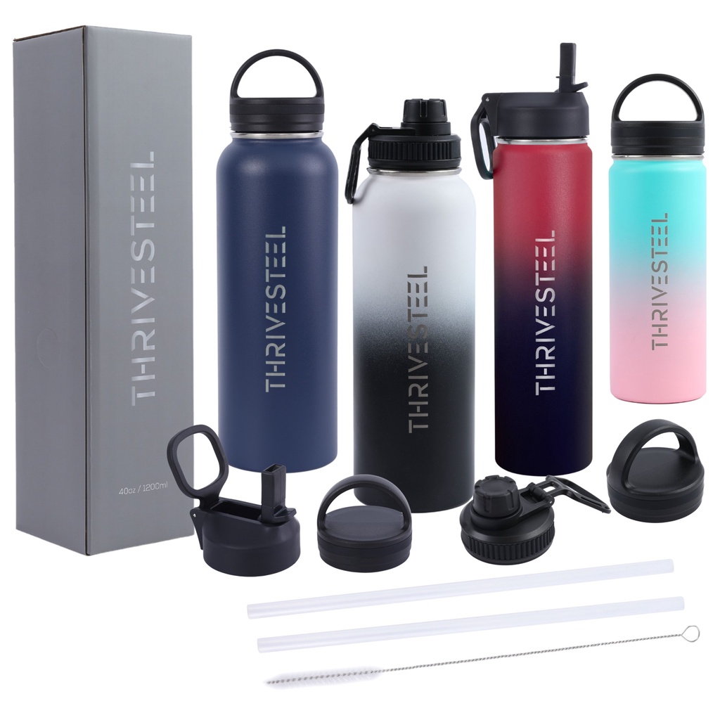 Thrivesteel Thermal Flask Thermos Tumbler Vacuum Flask Insulated Water Bottle Stainless Steel for Sports Outdoor