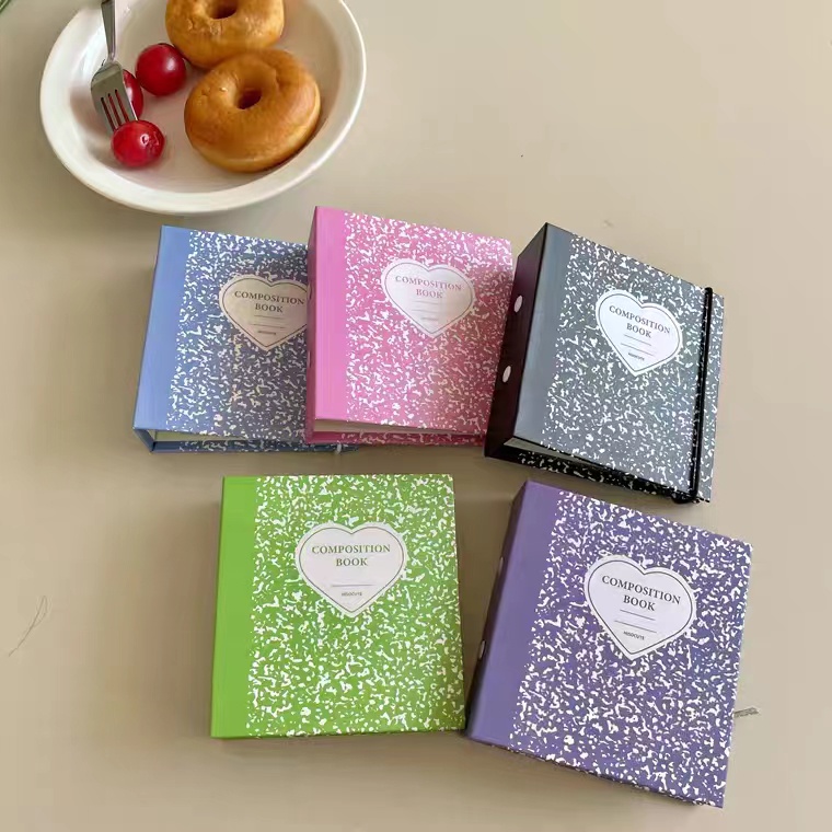 Steve Korean Stone 3 ring Photocard Sleeve Binder Loose leaf Photo Album for Girl 3inch Polaroid Photo Collection Book