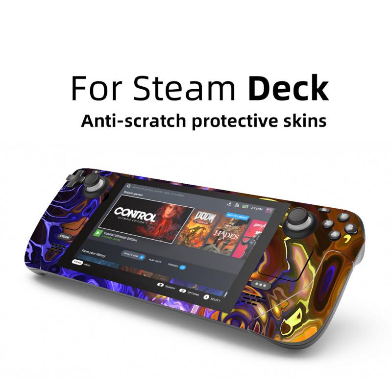 Protective Skin Decal for Steam Deck Game Console Anti-Scratch Vinyl Protection Sticker for Valve Steam Deck Gaming Accessories