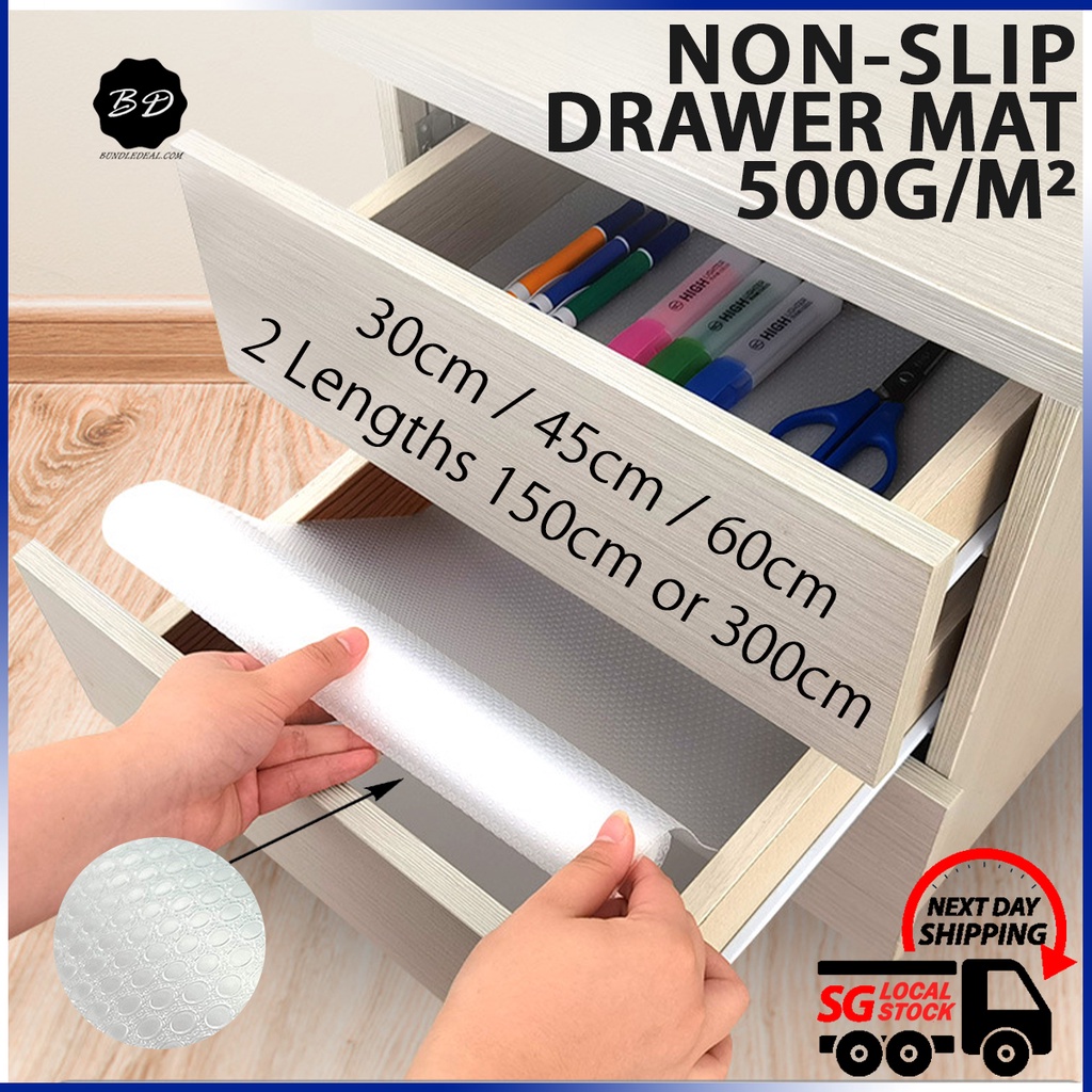 ?[SG] Non-Slip Drawer Mat/ Anti-Slip Kitchen Cupboard Plastic Mat/ Non Slip Food Grade Fridge Mat