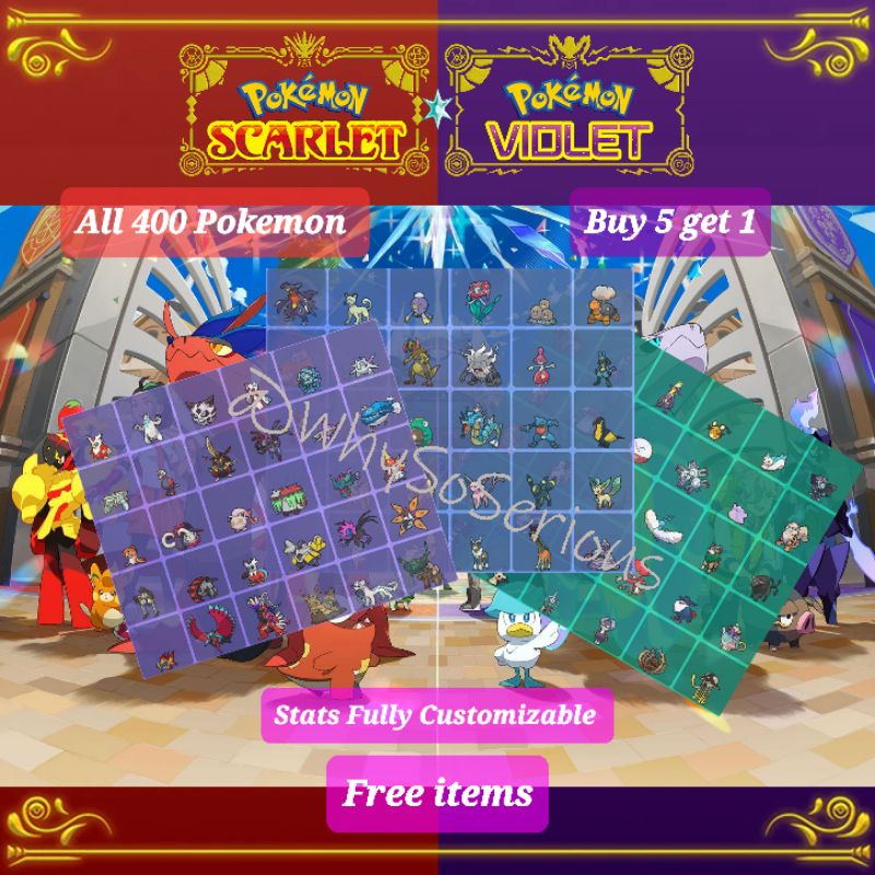 Pokemon Scarlet and Violet All Legendaries and Terra Type Pokemon (Digital code)