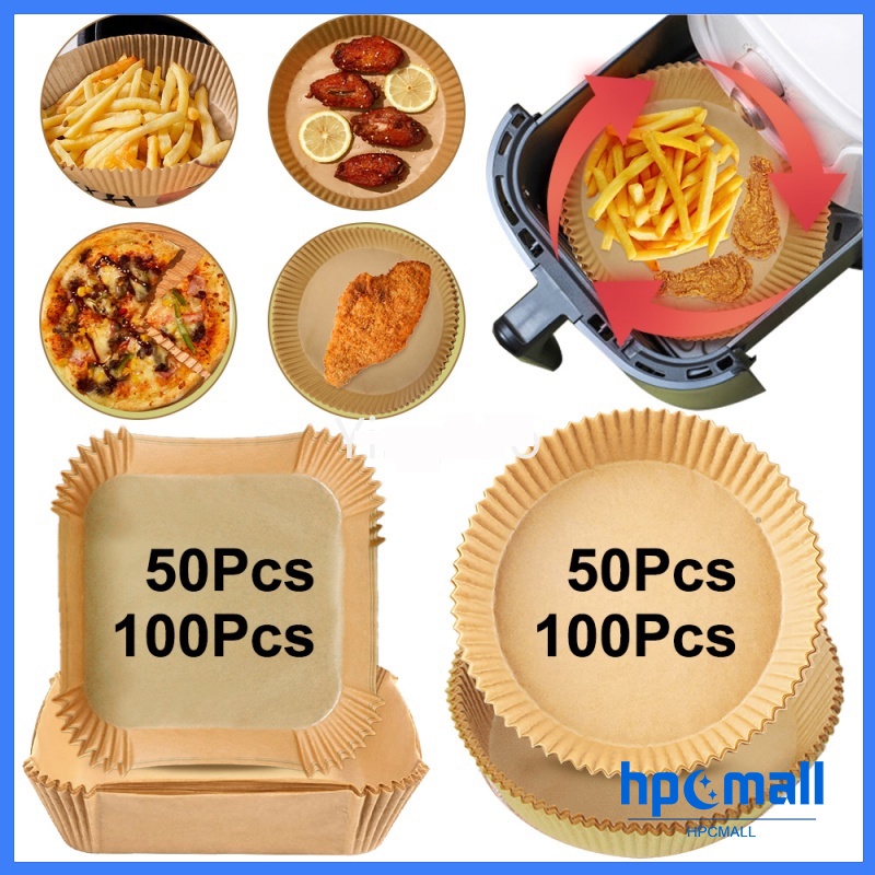 [SG Ready Stock]100Pcs Air Fryer Paper Disposable Air Fryer Parchment Paper Liners Non-Stick空气炸锅纸