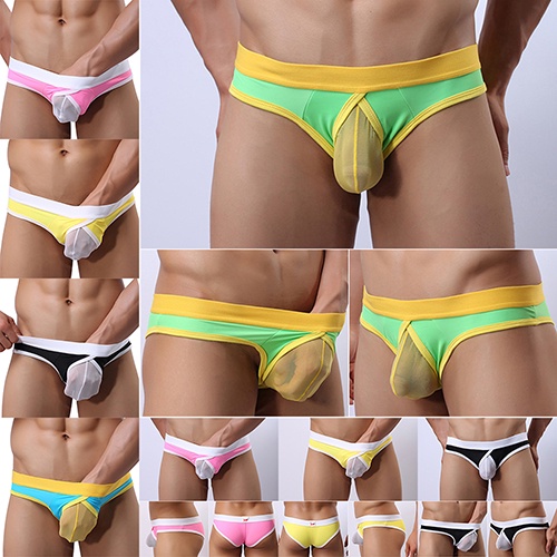 Ed-Men Sexy Breathing Underwear Thong Briefs Bulge Pouch G-String Shorts Underpants