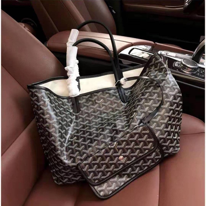 Goyard Women's Leather Handbag 2 in 1 Shopping Center Goya Star Same Style Woven Vegetable Basket Mom Tote