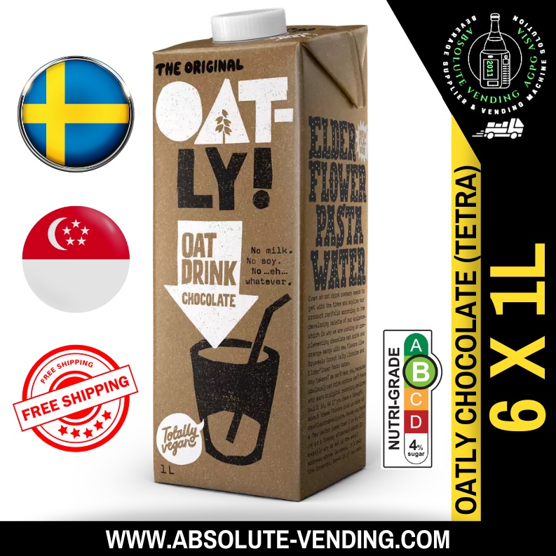 OATLY Chocolate Oat Milk 1L X 6 (TETRA) - FREE DELIVERY within 3 working days! Exp Oct 23