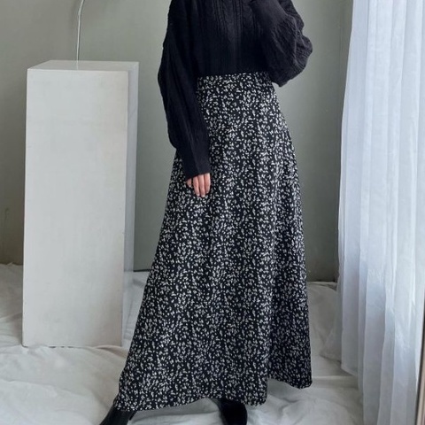 Sakura PATTERN SKIRT | Floral SKIRT | Korean STYLE SPAN Skirt | Midi SKIRT | Skirt A LINE PATTERN SKIRT