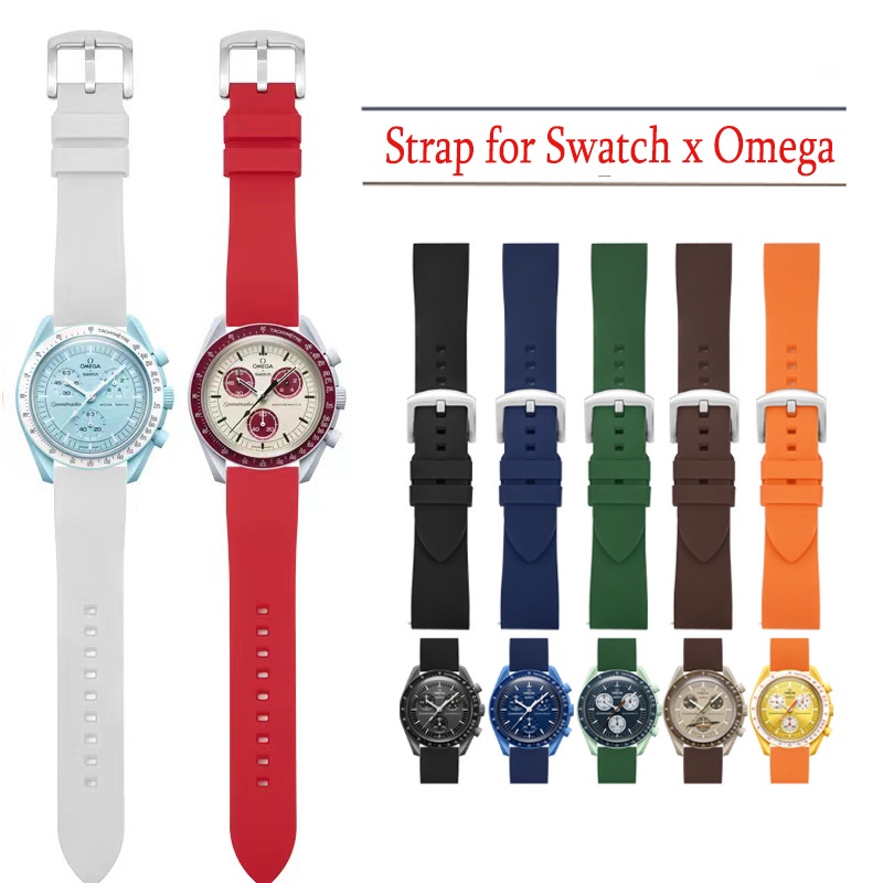 20mm Universal Watch Band High Quality Silicone Bracelet for Omega Swatch Co-branded Watch Solid Color Strap