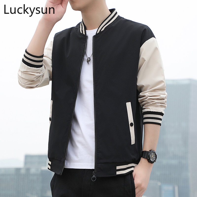 [M-5XL] Jacket Men Korean Casual Stand Collar Baseball Jacket Comfortable Breathable Flight Jackets