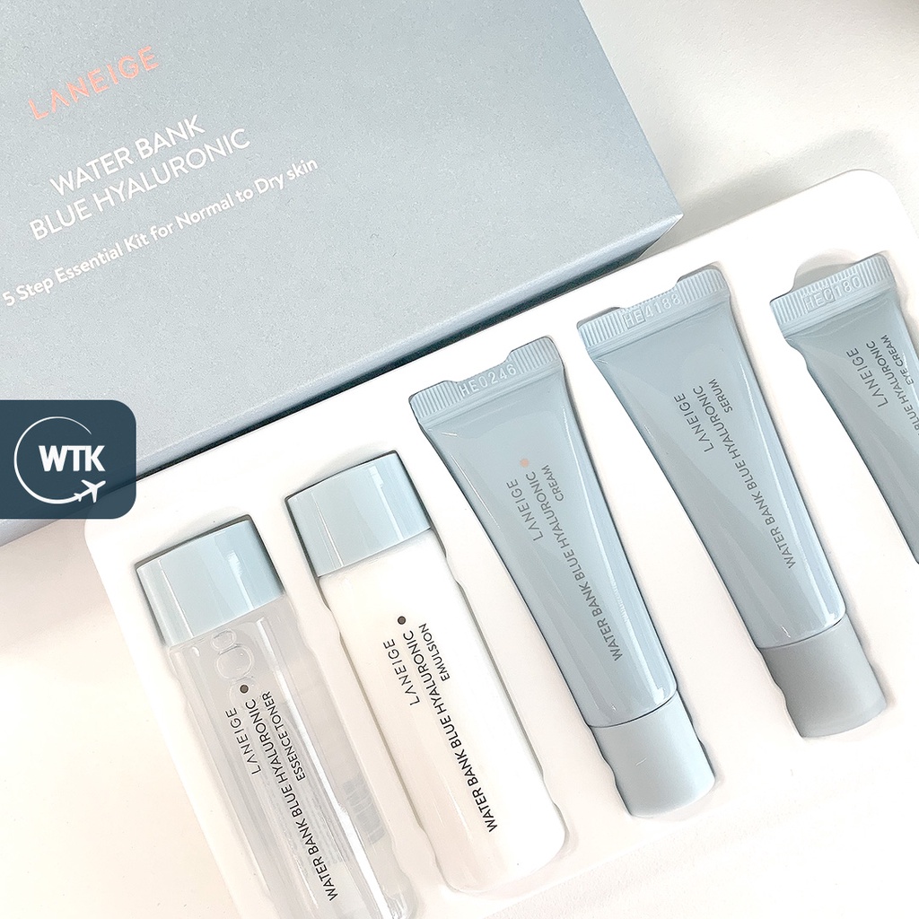 LANEIGE Water Bank Blue Hyaluronic (MINI Collection) / 5 Step Essential Kit For Normal To Skin / Trial 2Kit / Cleansing Foam / Serum