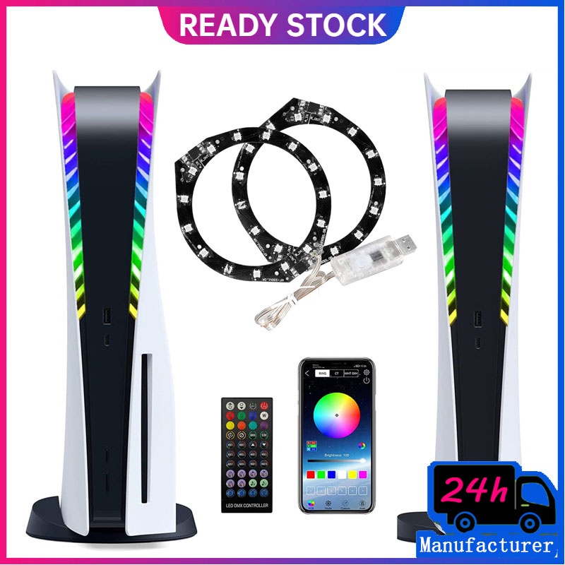 PS5 Game Console Light RGB LED Ring Strip Lights for Strip 8Color Pickup Light Bar Strip with Remote Control For Sony PS5 Host  accessories