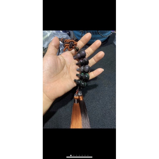 黑曜石水晶五福葫芦吊坠 For live only