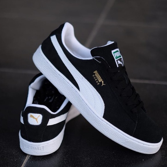 HITAM PUTIH PRIA Sneakers Suede Classic Black White/Sneakers Sport Shoes Sneakers Shoes Men Shoes Premium Size From 38-44