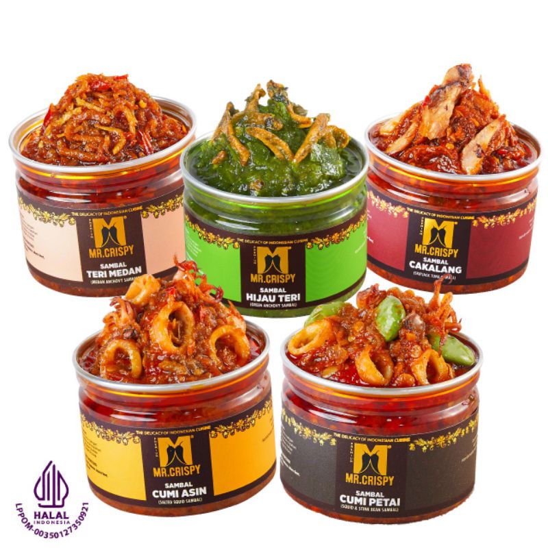 Sambal Squid Salted/Pete/Bajak Ebi/Teri Medan Sambal Mr.Crispy