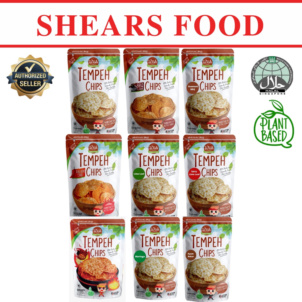 WOH Handcrafted Tempeh Chips by Shears 100gms