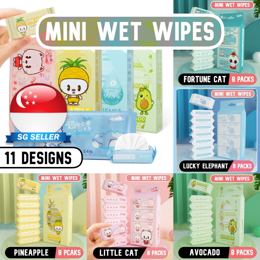 ?SG?Mini Wet Wipes/ Wet Tissue/ Mini Baby Wipes/ Hygiene Wipes/ 99.9% Bacteriostatic Rate/ Safe For Baby To Use/ Travel