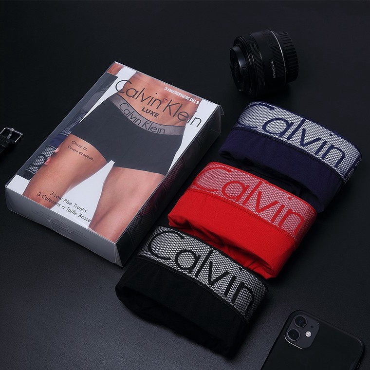 Men's Briefs (1 pack 3 pieces + box) 100% breathable fabric, absorb sweat