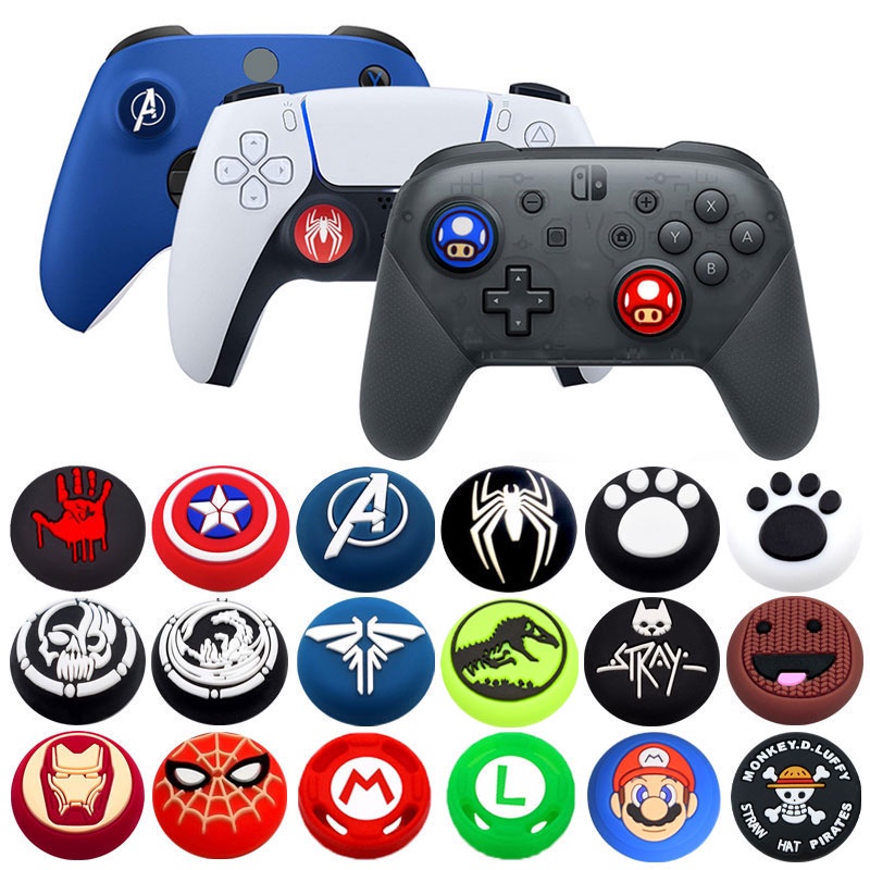 2pc Soft Silicone Thumb Stick Grip Cap For Sony Playstation 5 4 PS5 PS4 XBOX Switch Pro Game Controller Joystick Cover Protector Case