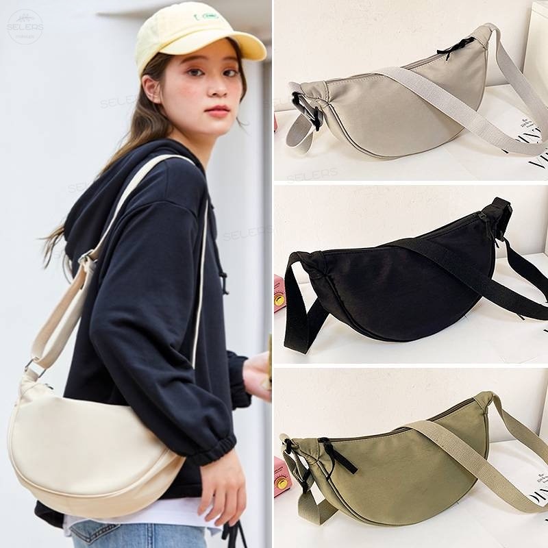 Dumpling Bag Crossbody Unisex Fashion Messenger Bag Waterproof Shoulder Bag with Adjustable Strap