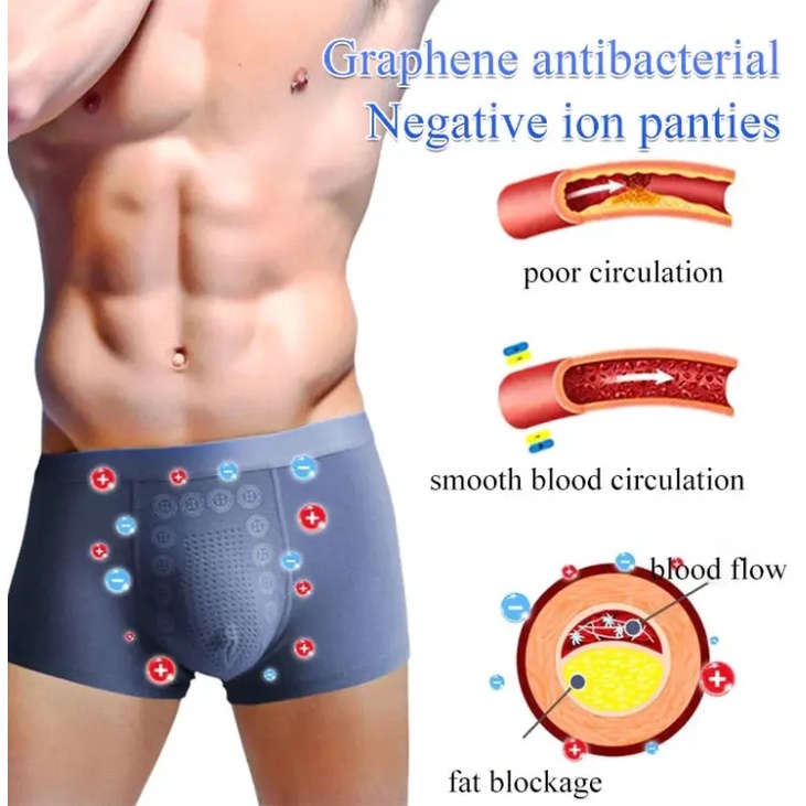 Men's negative ion black technology massage panties