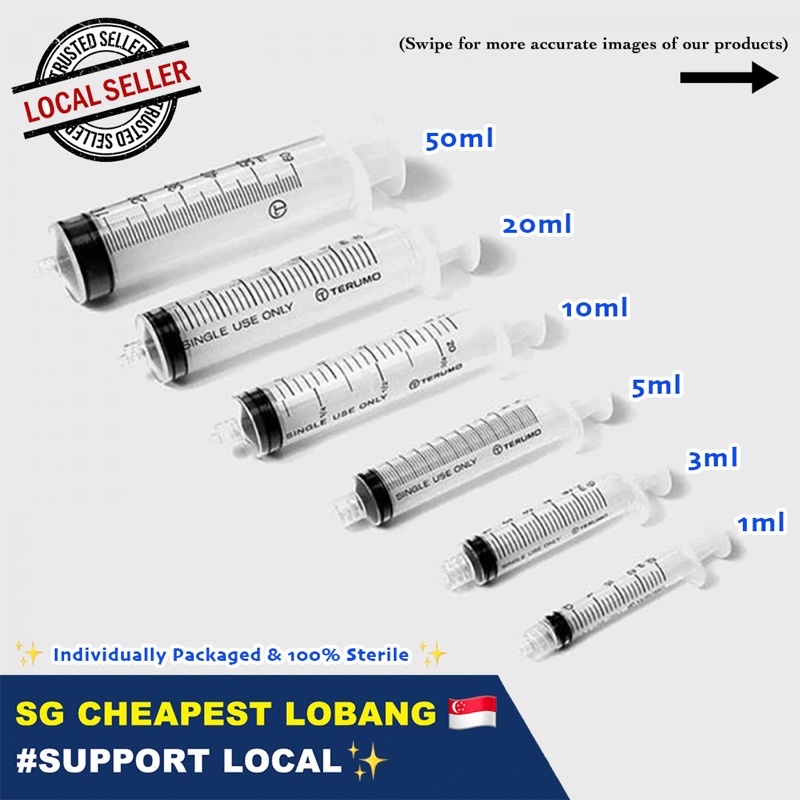 ?? [Local ready stock!] 1ml, 3ml, 5ml, 10ml, 20ml, 50ml Terumo Syringes (Catheter Tip, Luer, Luer Lock Tip & Slip Tip)