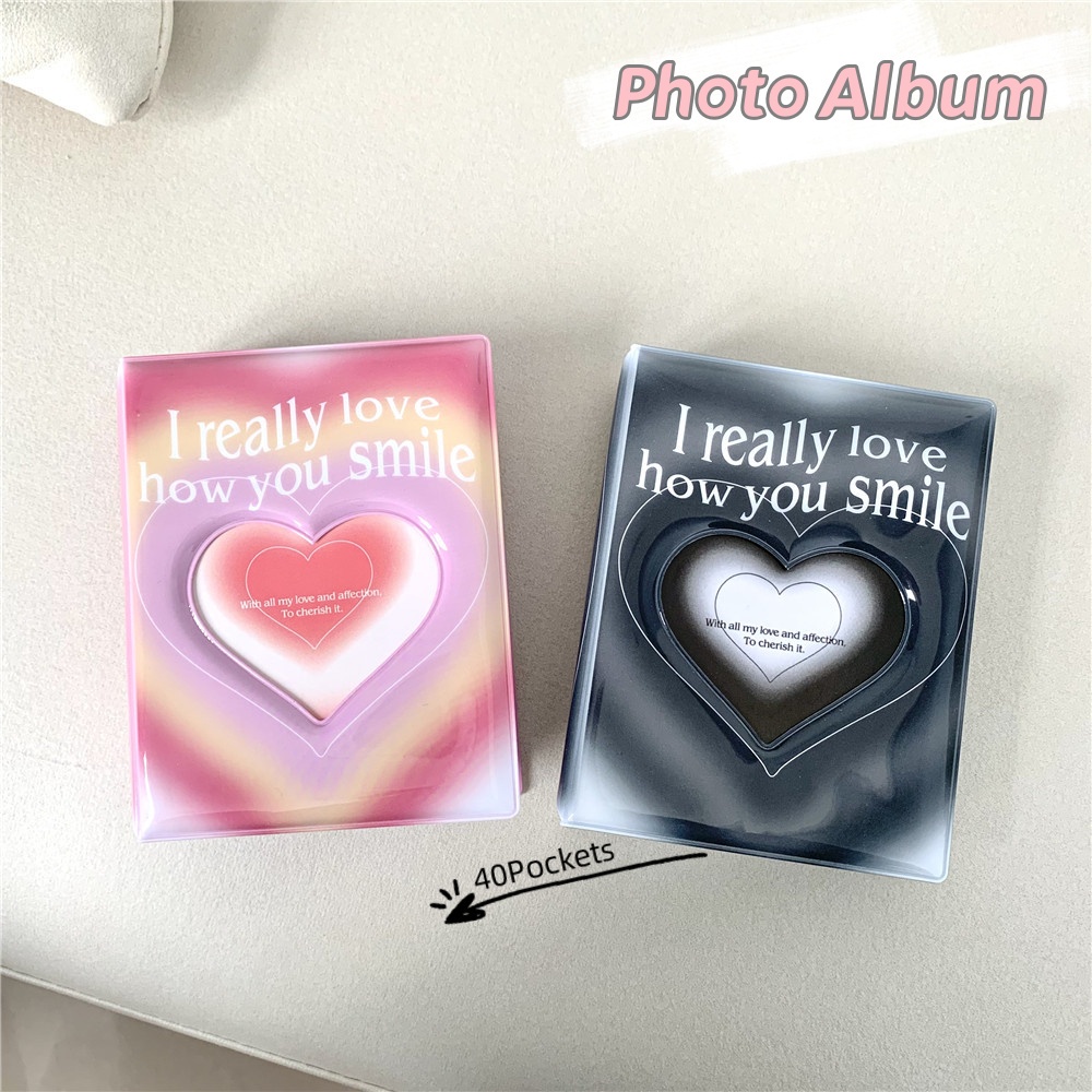 3inch Creative Photo Album 40 Pockets Gradual Love Dream Album Photocard Holder For Kpop Idol Photocard Storage Card Collect Book