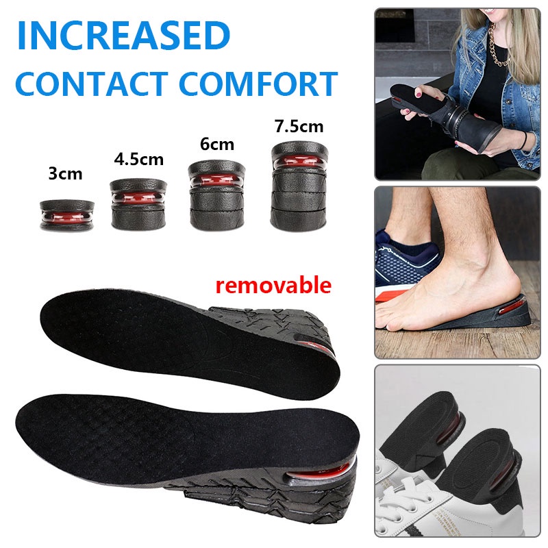 9cm Height Increase Insole with Air Cushion Unisex Increase Insole 1-4 Layer 9cm Height Lift Adjustable Cut Shoe Heel Insert Taller Support Absorbant Foot