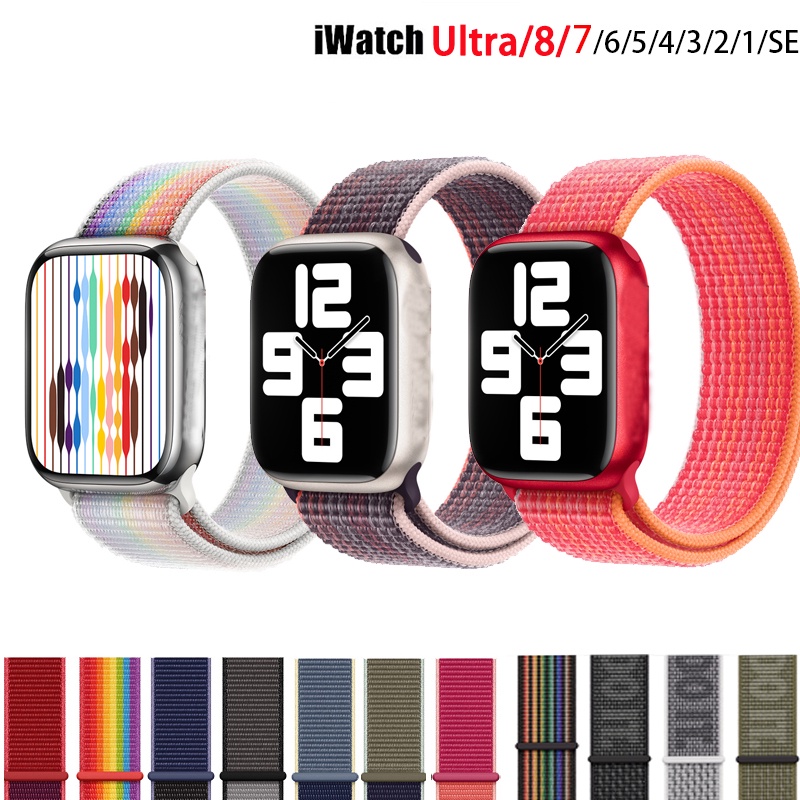 iwatch Nylon Loop Strap Band for Watch Series 8 7 6 SE 5 4 3 38mm 40mm 42mm 44mm 41mm 45mm Ultra 49mm