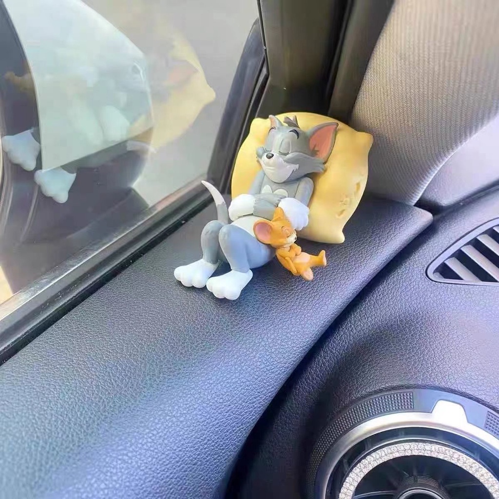 Interior Car Accessories Cat and Mouse Tom Jerry Car Decoration Car Ornaments Car Action Figure Cute Desktop Figure Doll Knick-knacks