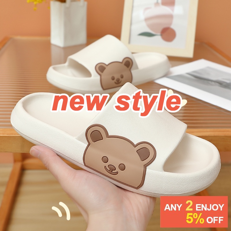 ❤️Free:bear socks❤️New Style EVA slipper Cute bear slippers home slippers