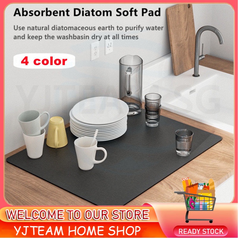 ??Ready Stock?? Soft Diatomite Absorbent Pad Faucet Durable Thickened Drying Mats Wash Basin Drain quick-drying Coasters Splash-proof Anti-mold Cushion for Kitchen Bathroom Counter