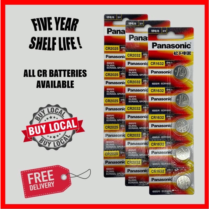 Panasonic CR2032 CR2025 CR2016 CR1632 CR1620 CR1616 CR1220 CR2450 CR2430 Lithium Batteries Button Cell Battery