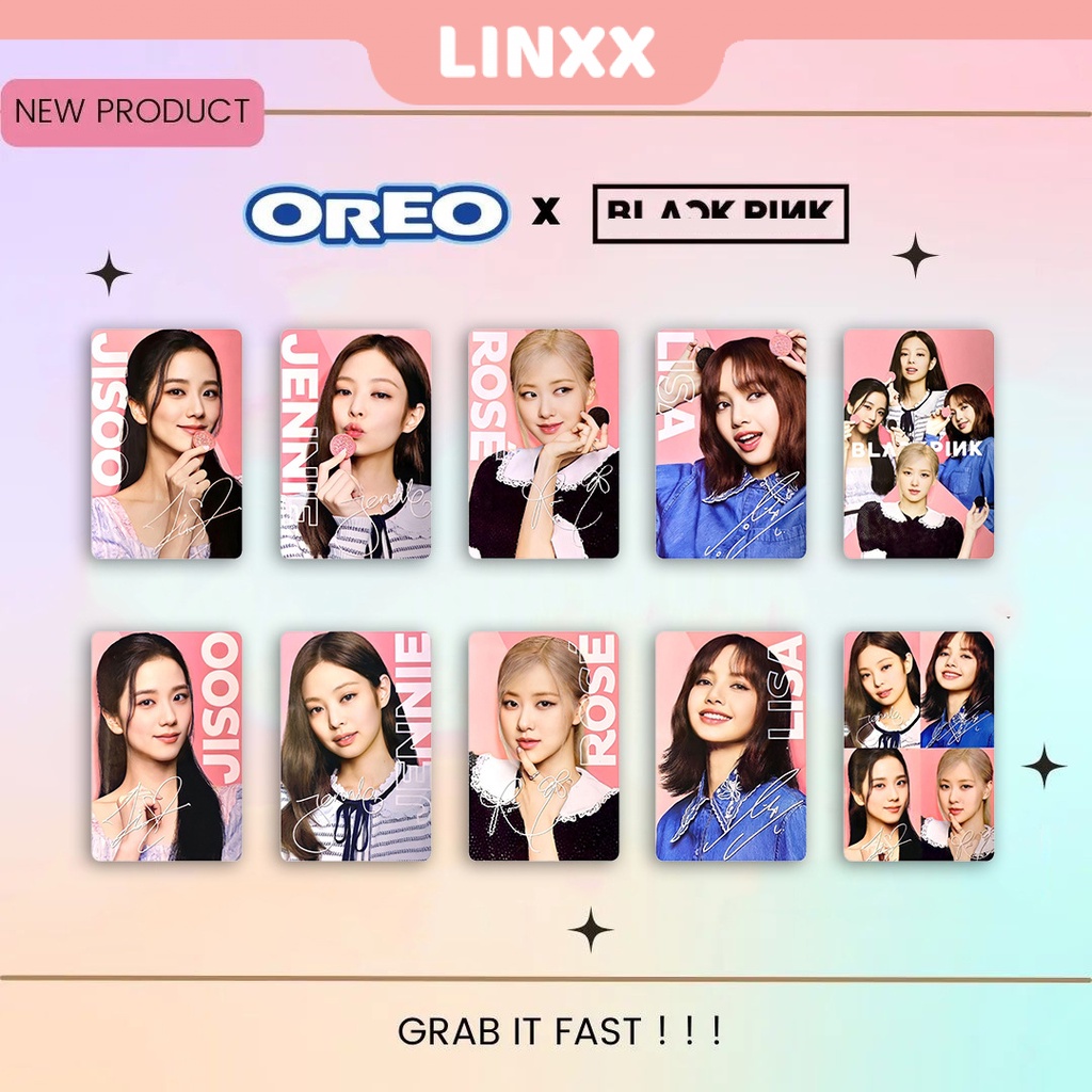 LINXX 5 Pcs BLACK-PINK ×OREO Album Lomo Card Kpop Photocards  Postcards  Series