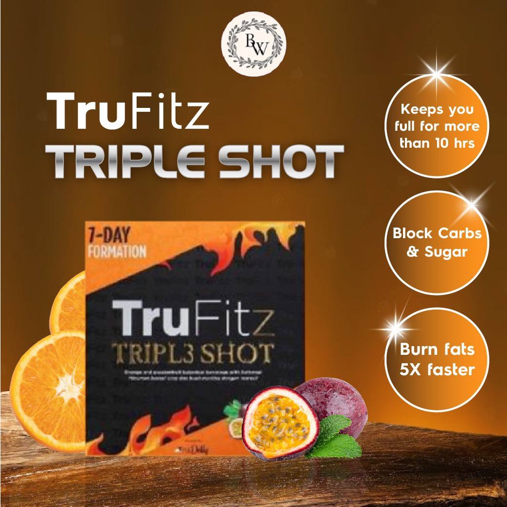 ♥️SG READY STOCKS♥️ TruFitz Triple Shot Fat Burner | Weight Loss (7 Sachets/Box 30ml)