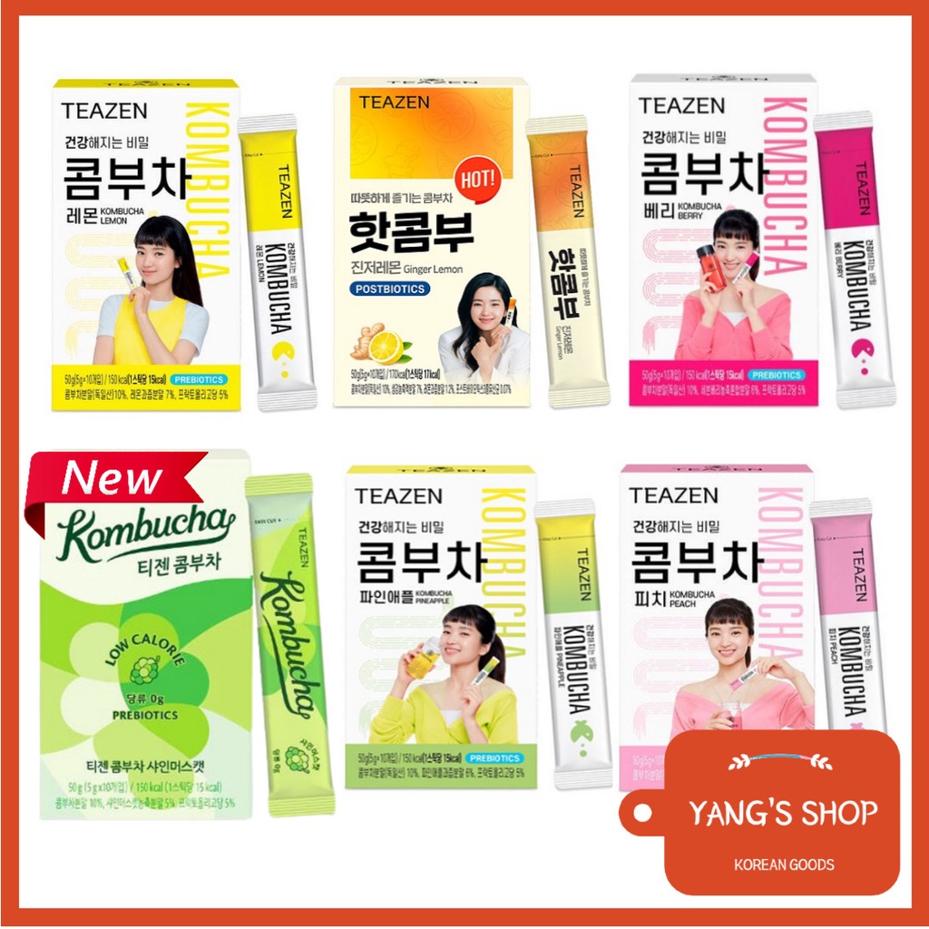 [TEAZEN] *READY* Kombucha Powder 10T, 20T, 30T, 40T - Shine Muscat, Ginger&Lemon, Lemon, Citron, Berry, Peach. Pineapple / Slimming Tea / Detox Tea / Water Mix / Probiotics